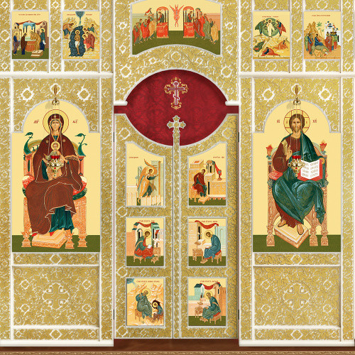 Иконостас деревянный "Суздальский" четырехъярусный белый с золотом (поталь), 608х637х25,4 см фото 5 Иконостас деревянный "Суздальский" четырехъярусный белый с золотом (поталь), 608х637х25,4 см фото 5