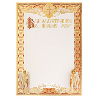 Бланк "Благодарственное письмо", 20,3х28,4 см