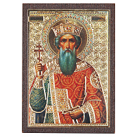 Икона равноапостольного великого князя Владимира, МДФ, 4х6 см