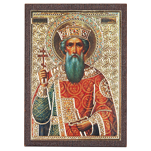 Икона равноапостольного великого князя Владимира, МДФ, 4х6 см (печать)
