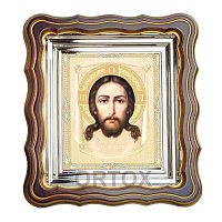 Икона Спасителя "Нерукотворный образ", 25х28 см, патинированная багетная рамка