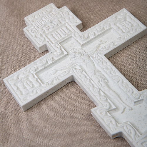 Крест требный белый каменный, 17х31,5 см фото 5