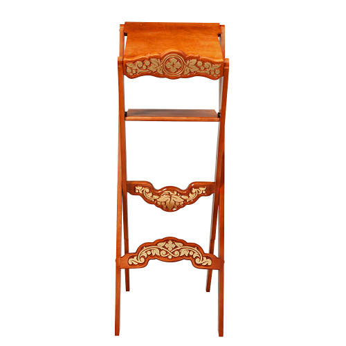 Аналой раскладной "Суздальский", цвет "кипарис" с золотом (поталь), с полкой фото 2