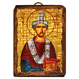Икона блаженного Августина Иппонийского, 6,5х9 см, под старину (береза)