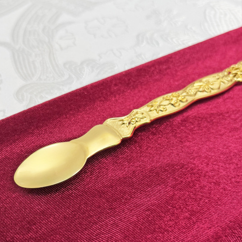 Лжица из ювелирного сплава в позолоте с фианитами, длина 24,5 см фото 5