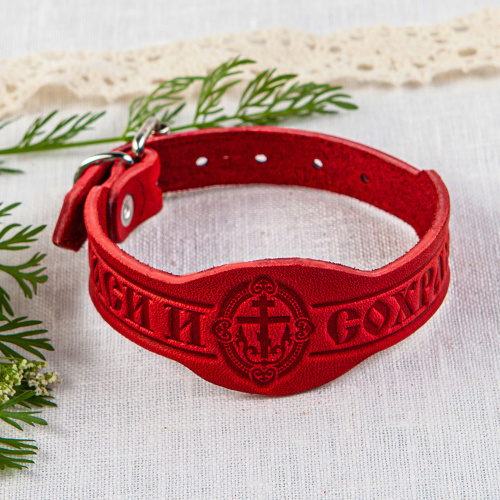 Браслет кожаный "Спаси и сохрани", цвета в ассортименте фото 2 Браслет кожаный "Спаси и сохрани", цвета в ассортименте фото 2