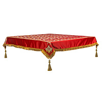 Пелена на престол красная, парча, 150х150 см, У-1159