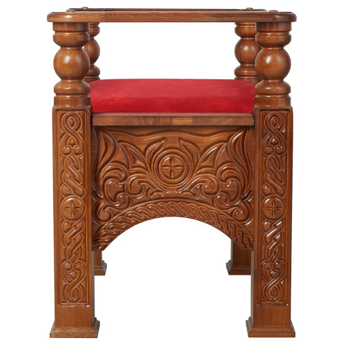 Седалище "Ярославское", цвет "орех", красная ткань, 68х52х68 см фото 3