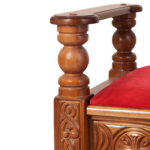 Седалище "Ярославское", цвет "орех", красная ткань, 68х52х68 см фото 4