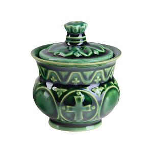 Лампада настольная керамическая "Ника", 4,5х5,5 см (зеленая)