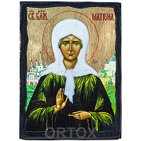 Икона блаженной Матроны Московской, 17х23 см, ольха, золочение