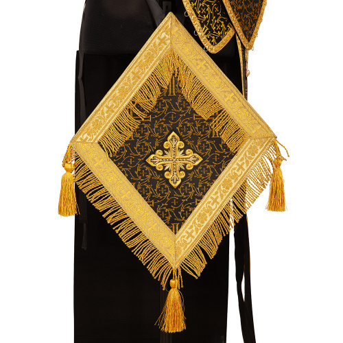 Иерейское облачение, парча "Афон", черное с золотом фото 7