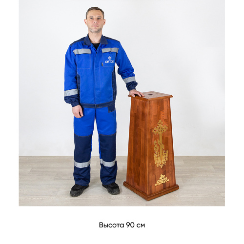 Подставка под хоругвь, крест, икону "Суздальская", цвет "кипарис" с золотом (поталь) фото 6