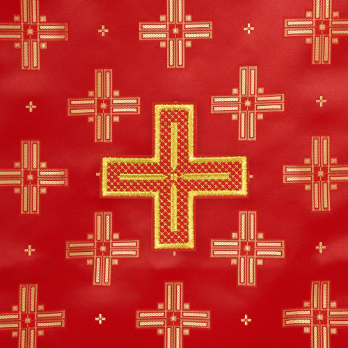 Накидка на аналой перекидная, шелк "Святительский", красная с золотом, 45,5х200 см фото 4