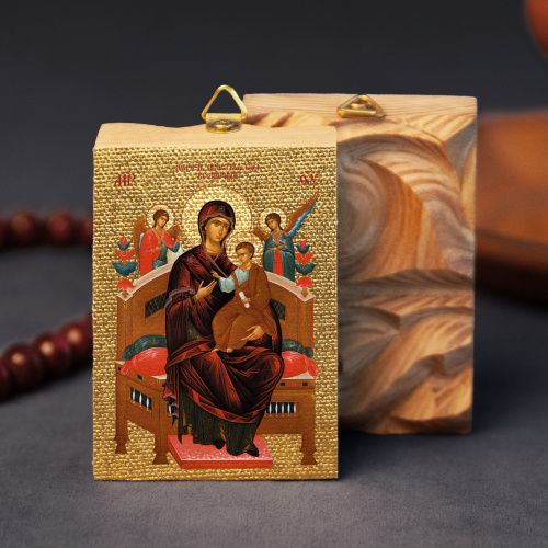 Икона Божией Матери "Всецарица" на деревянной основе, на холсте с золочением фото 2
