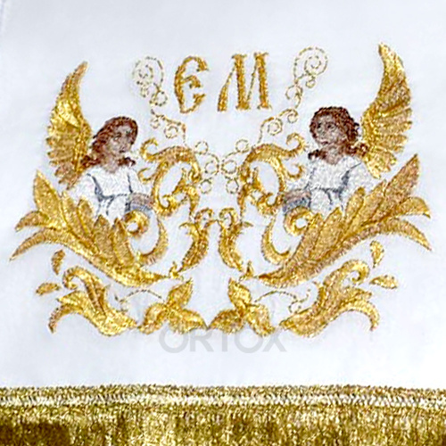 Рушник архиерейский вышитый "Ангелы", 210х40 см фото 3
