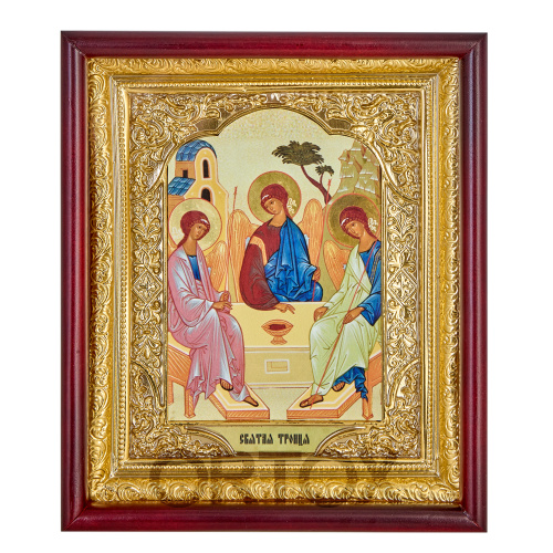 Икона большая храмовая Святая Троица, прямая рама №1