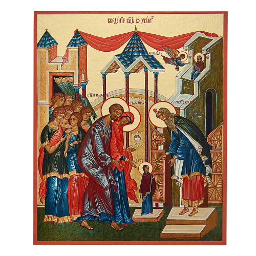 Комплект икон "Двунадесятые праздники" в киоте (широкий багет с золочением), 13 икон, 17,2х20,8 см, картон фото 11