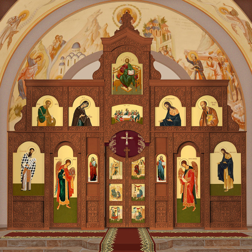 Иконостас "Суздальский" двухъярусный (Алтайский край), светлый, 531х482,7х20,8 фото 2