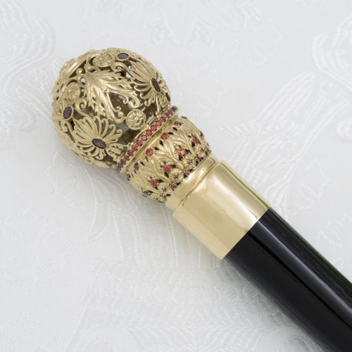 Посох из ювелирного сплава в позолоте с фианитами фото 3