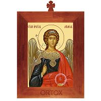 Икона Архангела Михаила в рамке с крестом, цвет "кипарис"