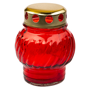 Лампада неугасимая (фонарик) со сменным блоком красная №3 (стеклянная)