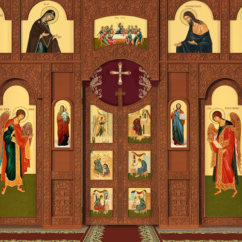 Иконостас "Суздальский" двухъярусный (Алтайский край), светлый, 531х482,7х20,8 фото 3