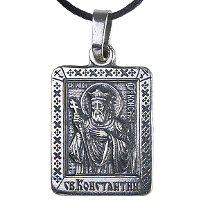 Образок мельхиоровый с ликом равноап. императора Константина Великого, серебрение (средний вес 5 г)