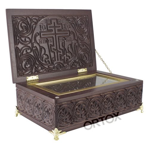 Ковчег для святых мощей, 30х20х12 см, резной, цвет каштан