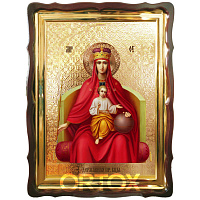 Икона большая храмовая Божией Матери Державная, фигурная рама
