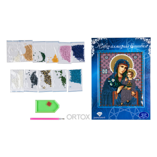 Алмазная мозаика "Икона Божией Матери "Неувядаемый цвет", 15х20 см фото 2