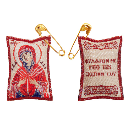 Ладанка на булавке, ткань, в ассортименте фото 10