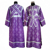 Облачение иподиаконское фиолетовое, шелк, отделка галун серебро с рисунком крест