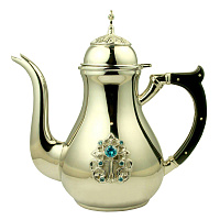 Чайник для теплоты из латуни в серебрении, высота 20 см, 0,75 л