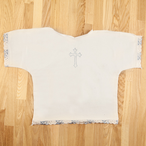 Рубашка для крещения белая, фланель, вышивка, размер 62-74 фото 7