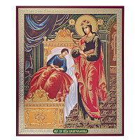 Икона Божией Матери "Целительница", бумага, УФ-лак, 15х18 см