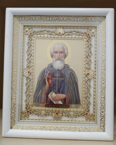 Икона преподобного Сергия Радонежского, 24х28 см, багетная рамка, У-0163 фото 2