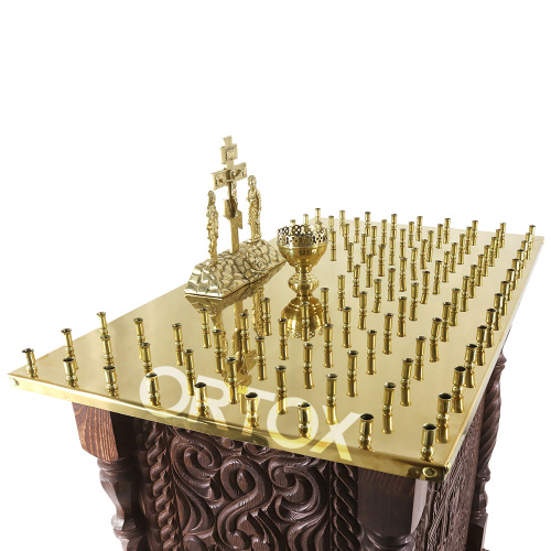 Панихидный стол на 100 свечей "Ивановский", 85х50 см, резьба фото 5