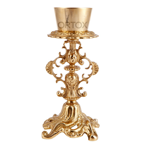 Лампада напрестольная, латунь, 12х21 см