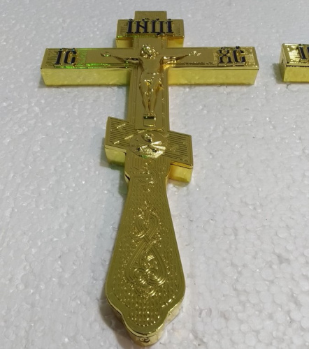 Крест напрестольный, цинковый сплав, 14х26 см, У-0746 фото 6