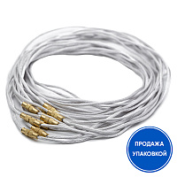 Гайтан шелковый серебряный (замок закрутка), 60 см (упаковка 100 шт.)