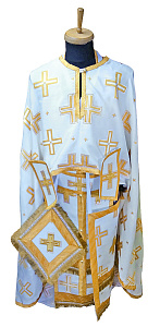 Греческая риза белая, греческий шелк (машинная вышивка)