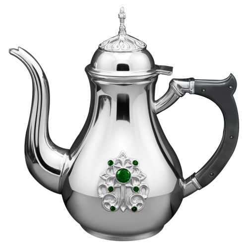 Чайник для теплоты из ювелирного сплава в серебрении, высота 20 см, 0,7 л, У 29-1675 Чайник для теплоты из ювелирного сплава в серебрении, высота 20 см, 0,7 л, У 29-1675