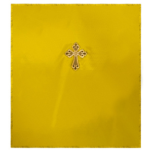 Катапетасма с вышитым крестом, креп-сатин, 140х320 см (желтый)