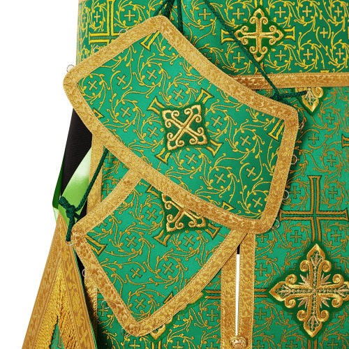 Иерейское облачение, парча "Афон", зеленое с золотом фото 7 Иерейское облачение, парча "Афон", зеленое с золотом фото 7