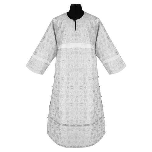 Стихарь алтарника белый без подклада, парча, размер 54-56