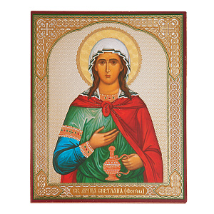 Икона мученицы Светланы (Фотины) Самаряныни, Римской, МДФ, 10х12 см (10х12 см)