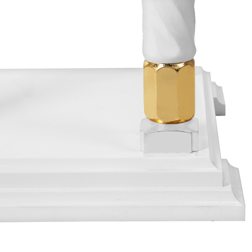 Аналой боковой "Суздальский" белый с золотом (поталь), колонны, резьба, 46х46х135 см фото 9