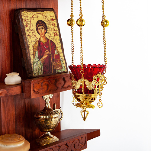 Лампада подвесная, цинковый сплав, 10х12 см фото 3