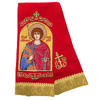 Закладка для Евангелия вышитая с иконой великомученика Георгия Победоносца, 160х14,5 см